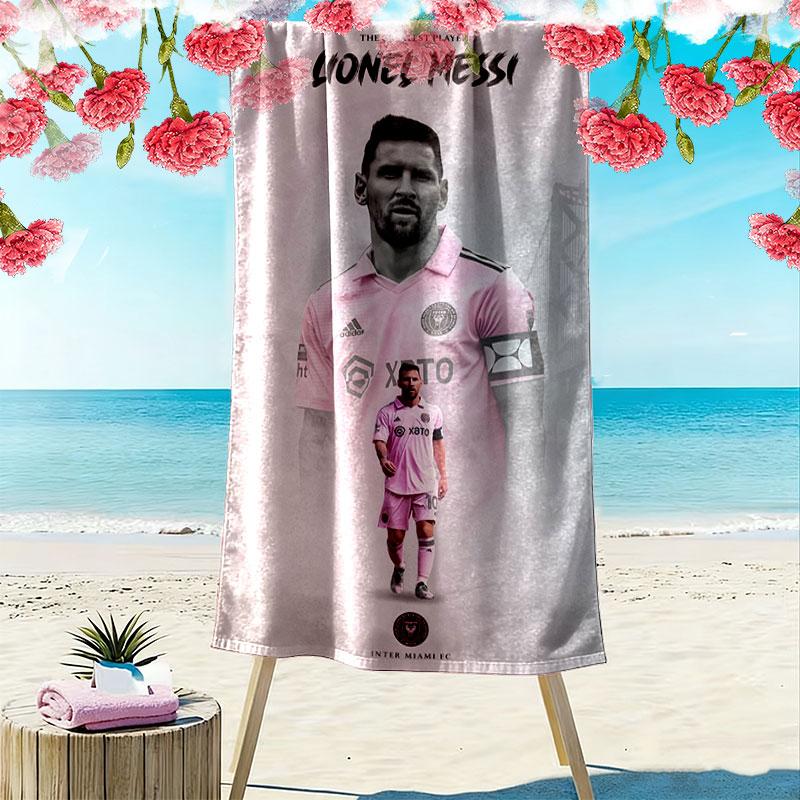 Asciugamano da Spiaggia Stampa Messi Supremacy, Asciugamano Grande Morbido Asciugatura Rapida per Spiaggia Campeggio Nuoto