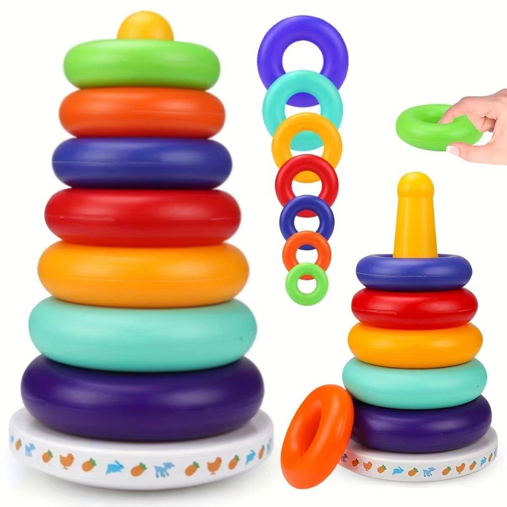 Stackable Stacking Rings Babies Toy Sensory Stacking Plugging Toy Develop Cognition Ability