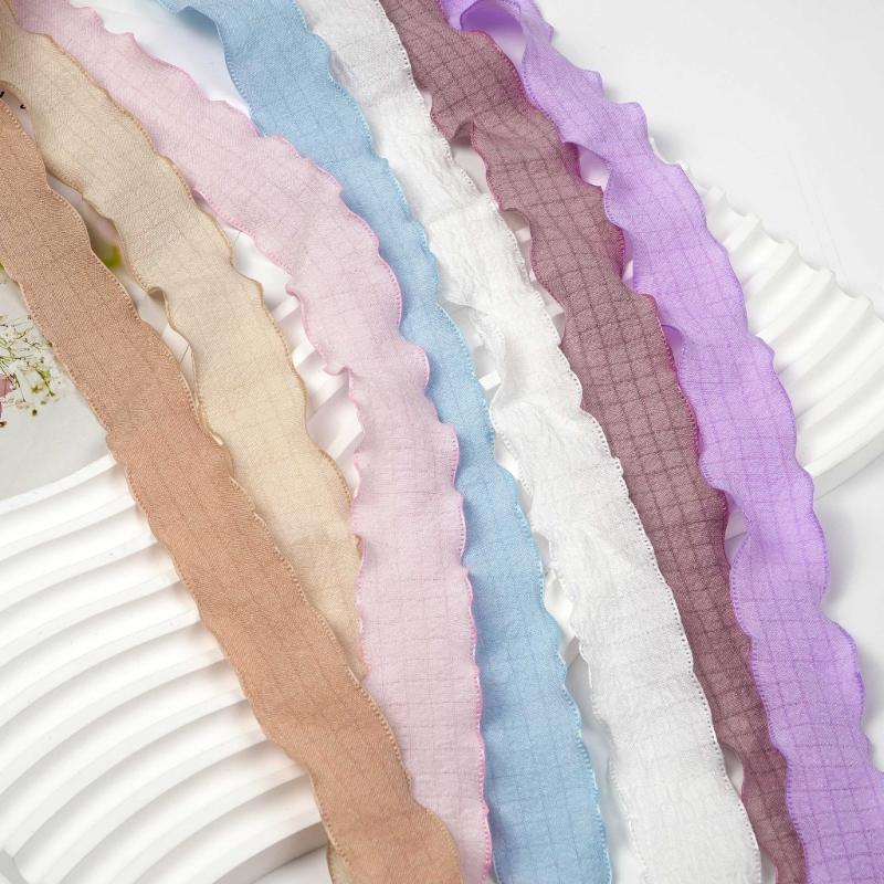 Decorative Footwear Laces 140cm/55.12in Flat Fabric Ruffle Ribbons for Canvas Footwear and Daily Outfit Styling Pair