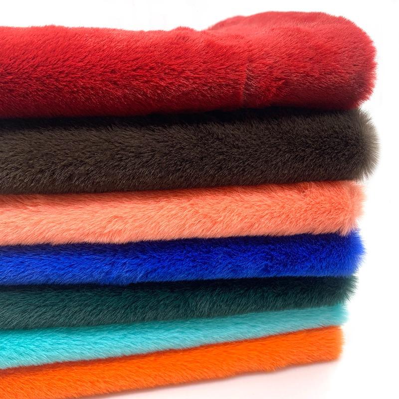 10mm Thickened Imitate Rabbit Fur Plush Fabric Thickened Polyester Artificial Wool Doll Cotton Doll Material Decorative Fabric