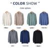 Men's Fashionable Pure Wool Solid Color Long-sleeve Polo Sweater