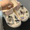 Vintage Rose Shoe Charms DIY Shoe Buckle Pearl Butterfly Detachable Decoraticoraon Buckle Shoe Accessories Girls Party Gift New