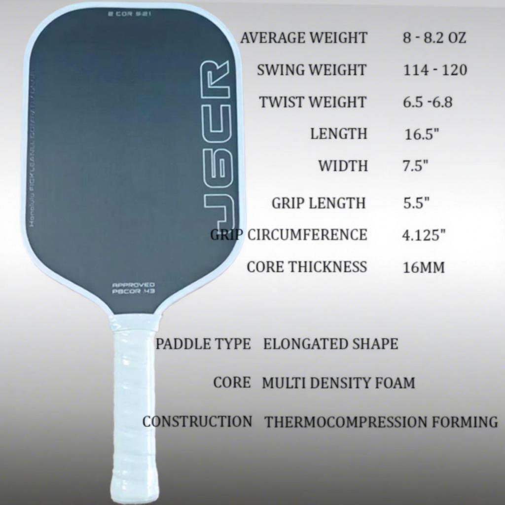 Honolulu J6CR Pickleball Paddle | Dynamic PowerFlex Technology | Foam Core CFC Carbon Fiber Professional Power Pickleball Racket