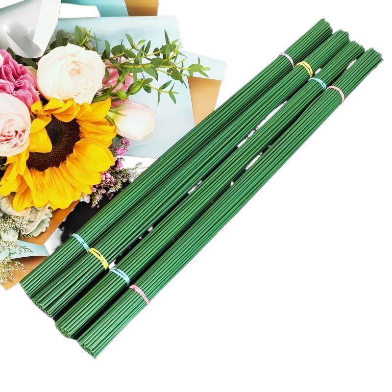 Handmade Green Floral Stem #2 with Glue-Wrapped Iron Wire for DIY Bouquets