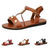 Summer Women's Flat Bottomed Casual Pearl Decoration Color One Button with Fish Mouth Sandals