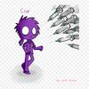 Purple Guy Transparentní Five Nights At Freddy's 2 Nákresy Nažehlovací fólie na oblečení Taška na trička Nálepky s přenosem tepla Nažehlovací záplaty