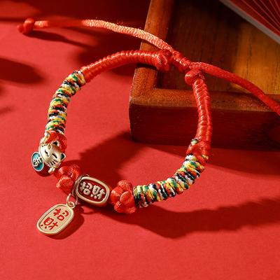 Pet Collar Propitious Fortune Cat Decor Handmade Braided Adjustable Small Dog Puppy