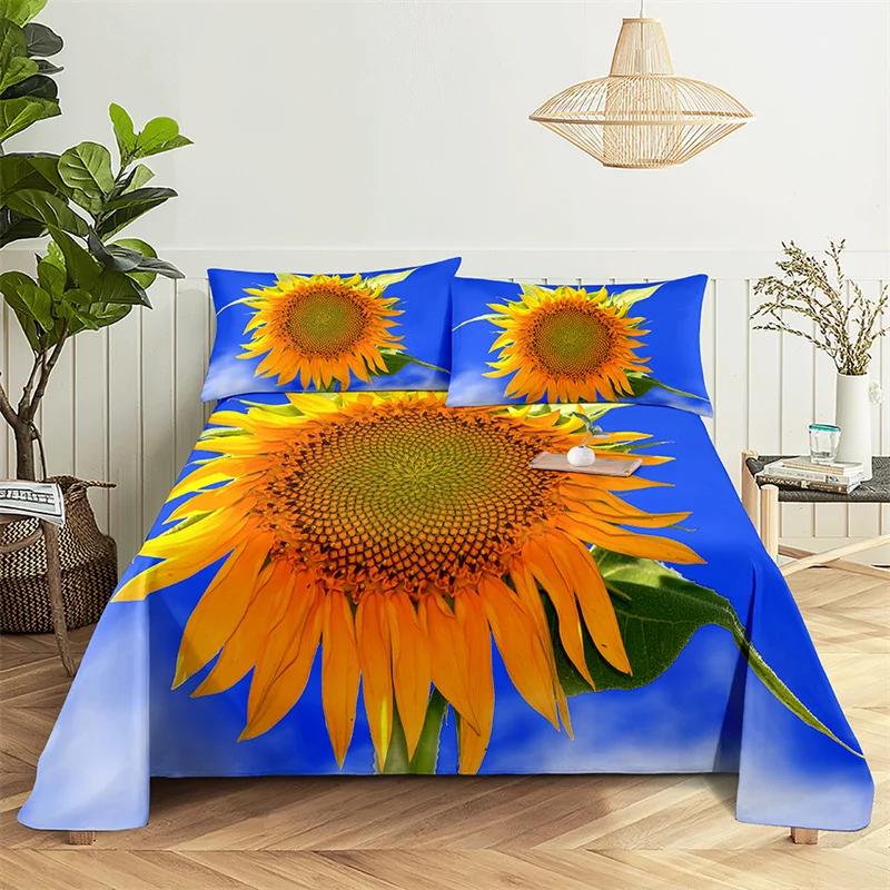 Lovers Room Bedding Set Bed Sheets and Pillowcases Bedding Flat Sheet Bed Sheet Set Sunflower Queen Sheet Set Gorgeous Girl