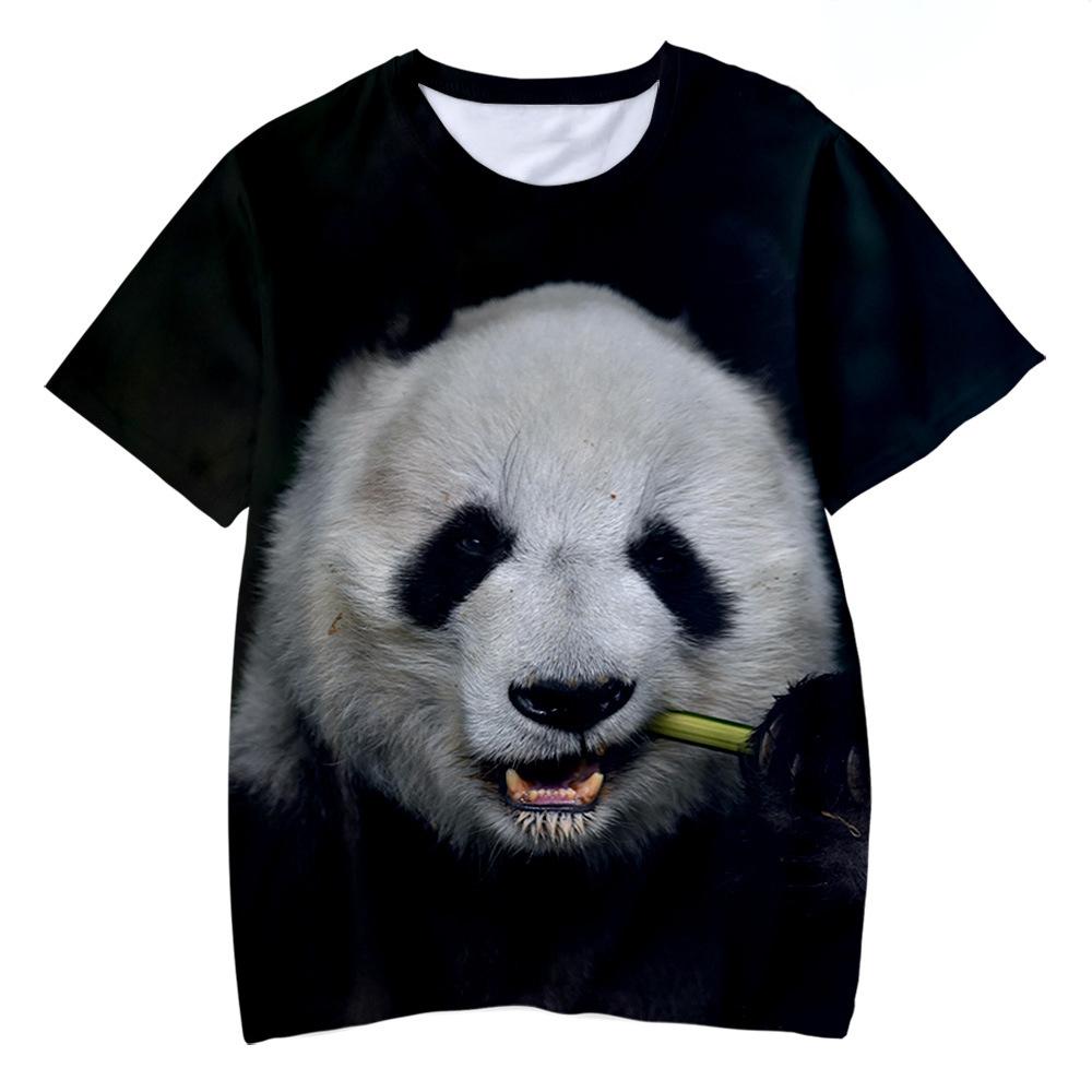 Cute Panda T-shirt Funny Animal 3D Print Men Short Sleeve T Shirts Streetwear Harajuku Y2K Tees Tops Unisex Kids Clothing