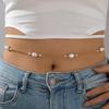 Bohemian Starfish Conch Shell Waist Chain for Women Fashion Imitation Pearl Personality Beach Belly Chain Body Jewelry Gifts