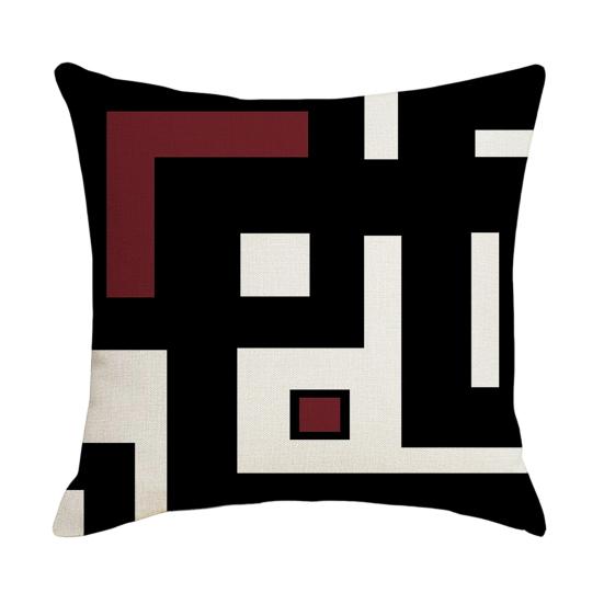 Geometric Cushion Cover, Modern Abstract Throw Pillow Cover, Decorative 18x18 Inch Washable Pillow Case for Sofa Couch Car Seat Decor