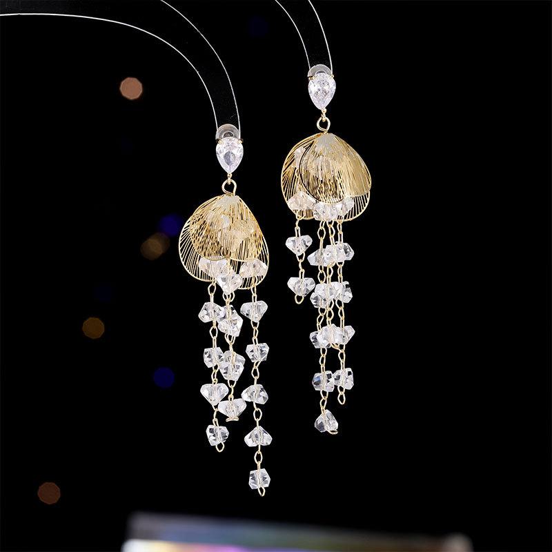 

Trendy New Long Tassel Women s Earrings With Fashionable Light Luxury Design And Micro Inlaid Zircon Daily Accessories