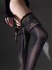 Sexy Women Lace Oil Glossy Shiny High Stockings  Vintage Tight Bandage Shaping Elastic Cute Stockings Overknee Dance Wear