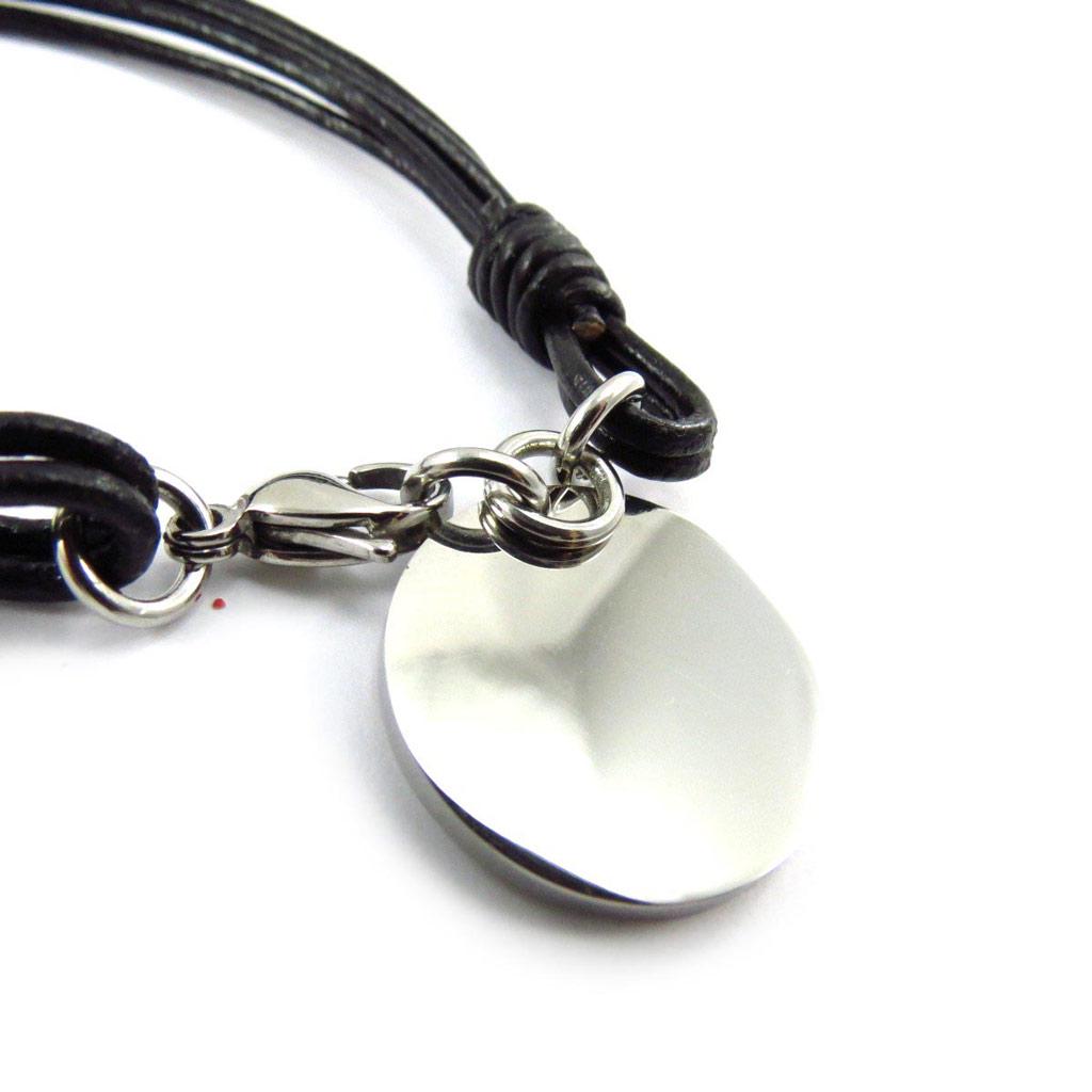 Les Trésors De Lily [J6860] - Bracelet acier 'Chorégraphie' noir argenté