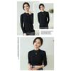 Ladies' Autumn And Winter Solid Color Long Sleeved Half High Neck T Shirt Base Shirt