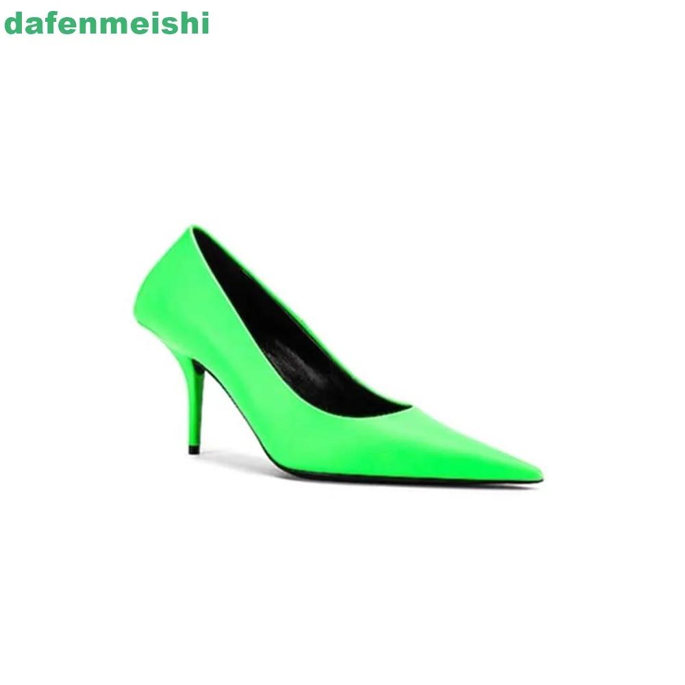 

Fashion Green/white Pointed Toe Women Pumps Slip On Shallow Thin High Heel 6Cm/8Cm Sexy Fashion Pumps 2025 New Green Sexy Women s Shoes 39