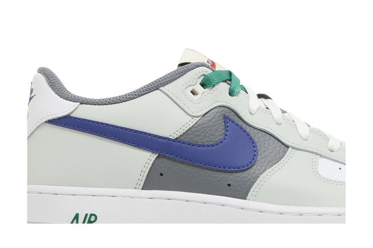 Kids' Sneakers Nike Air Force 1 Low LV8 Light Green Remix (GS) Light Silver/White/Smoke Grey/Deep Royal Blue