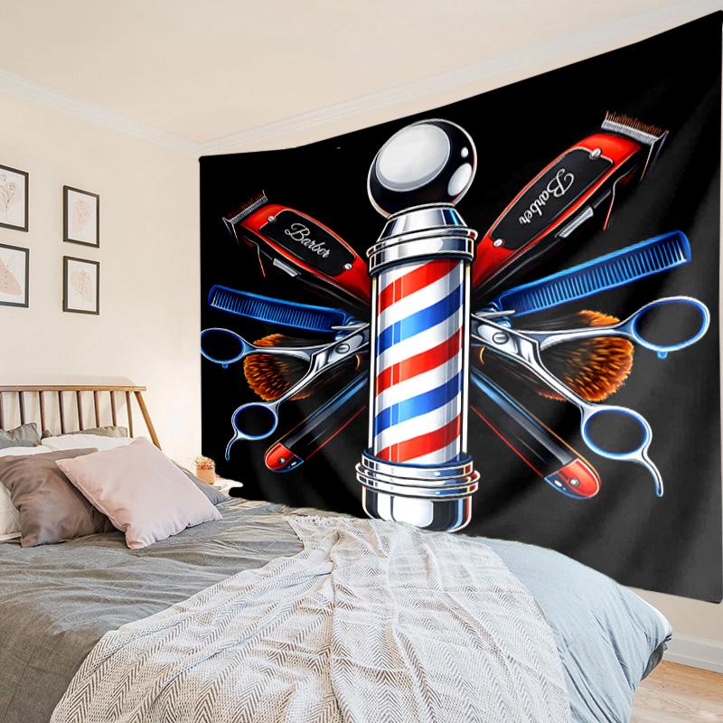 Barber Shop Pole Artwork Tapestry, Unique Design Tapestry, Wall Decor for Bedroom,Livingroom, Playroom,Heartwarming Fan Holiday Gifts