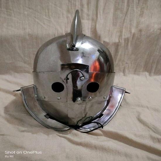 Sector Gladiator Helmet, Combat Helmet, Battle Ready Helm, Galea Helmet, Roman Helmet, 2mm Mild Steel