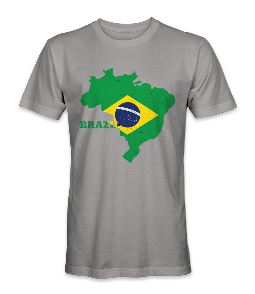 Brazil Country Flag Map Printed Gift TShirt Summer Cotton ONeck Short Sleeve Unisexs T Shirt New S3XL