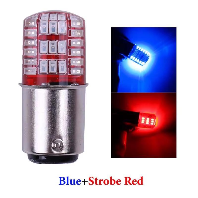 10PCS 1157 Led  BAY15D P21/5W  Double Color Strobe LED 3014 42 LED Flash Light Brake Blink Light Lamp Bulb Red White Blue
