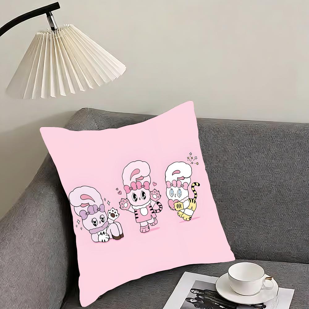 EEsther BunnyY Pink Cute Cushion Cover Pillowcase Ultra Soft Skin Friendly Fabric Cloud Like Comfort Concealed Zipper