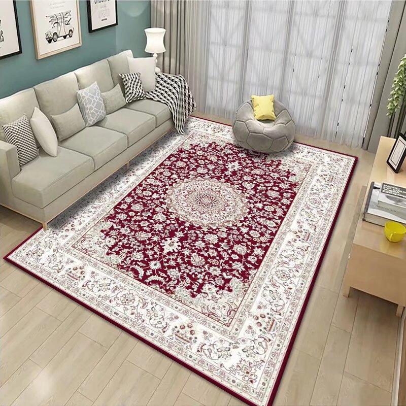 Persian Large Carpet In The Living Room Luxury Style Floor Mat Bohemian Pattern Anti-slip Soft Rugs for Bedroom Customizable IG