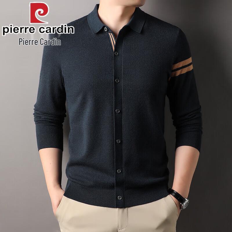 Pierre Cardin Men's 2026 Spring/Autumn Long Sleeve Mock Cardigan Knit Sweater