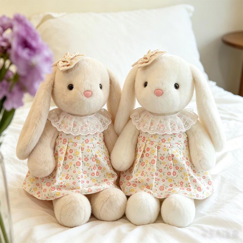 Long-eared Rabbit Plush Toy Skirt-Wearing Doll - Children's Gift