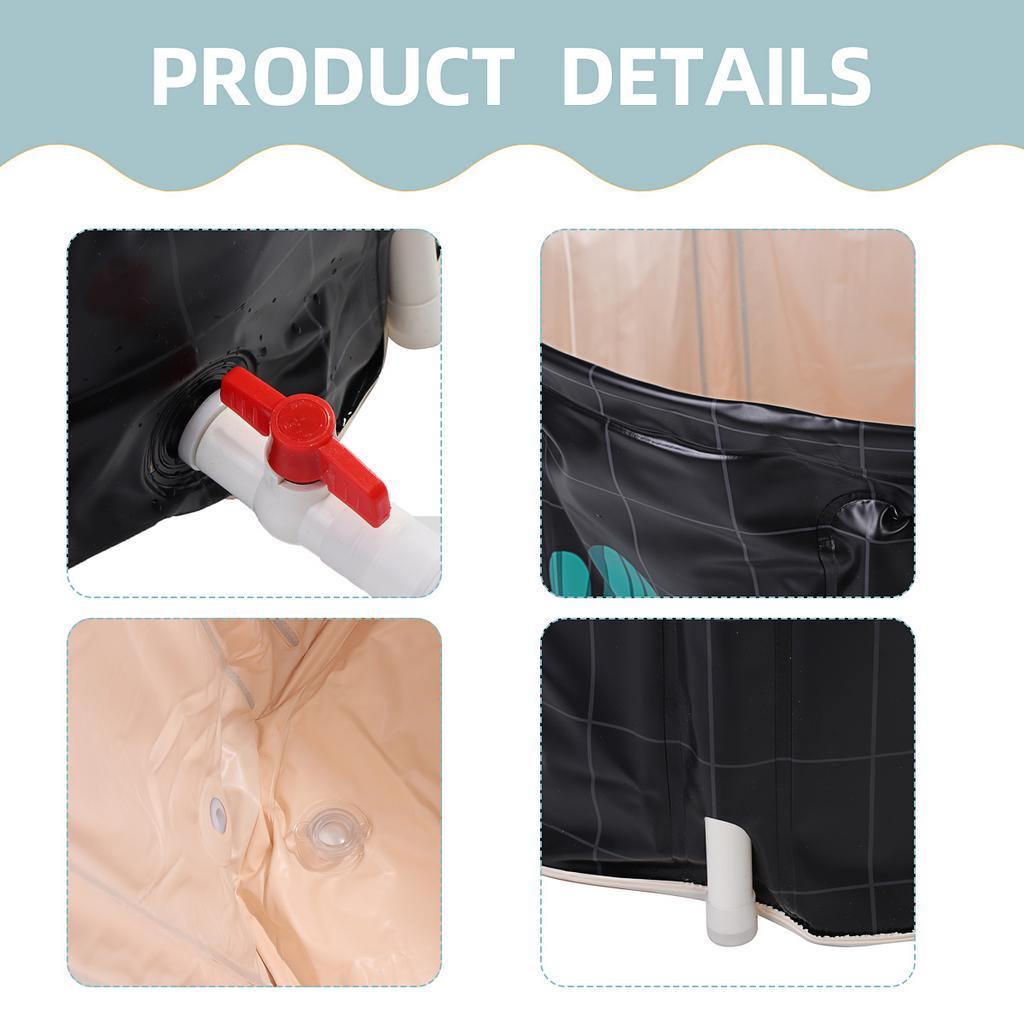 27.6x 27.6 Inch Portable Bathtub Folding Bath Bucket Thicken Shower Barrel Large Adult Tub Baby Swimming Pool Insulation Family Bathroom SPA Tub
