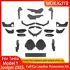 For Tesla Model Y Juniper 2025 Leather Set To Protect The Original Suede Of the Car And Rear Anti Kick Pad Interior Modification