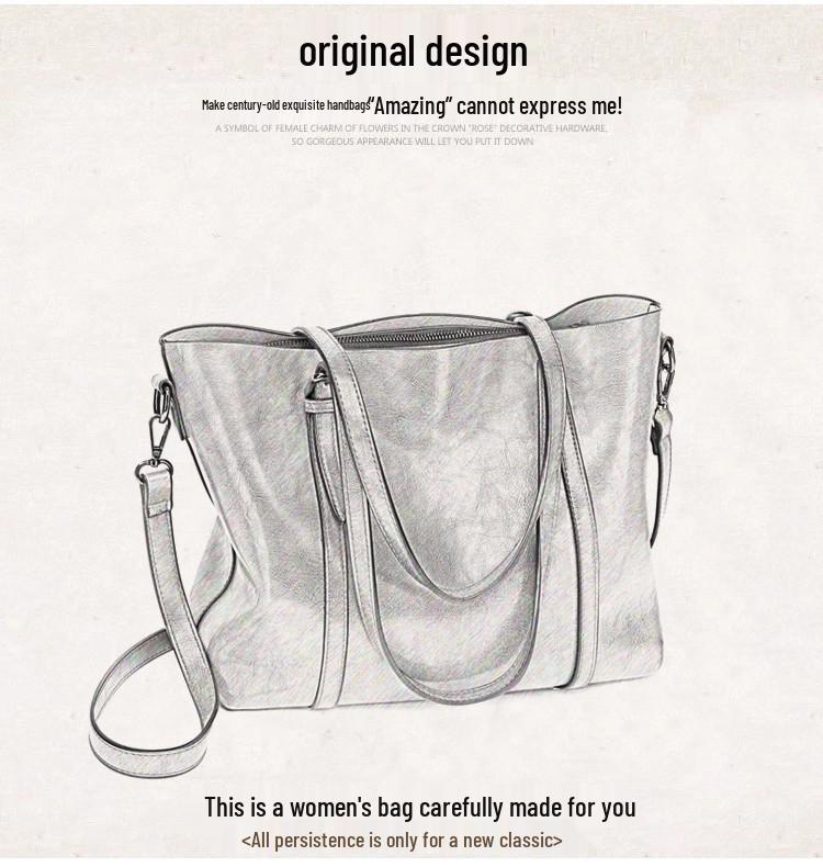 2025 Trendy Women's Genuine Leather Shoulder Tote - Soft, Versatile, Large Capacity Handbag with Crossbody Option