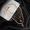 Four Piece Snake Necklace Women's Fashion Hollow Out Necklace Personality Bohemian Sweater Chain Elegant Snake Pendant