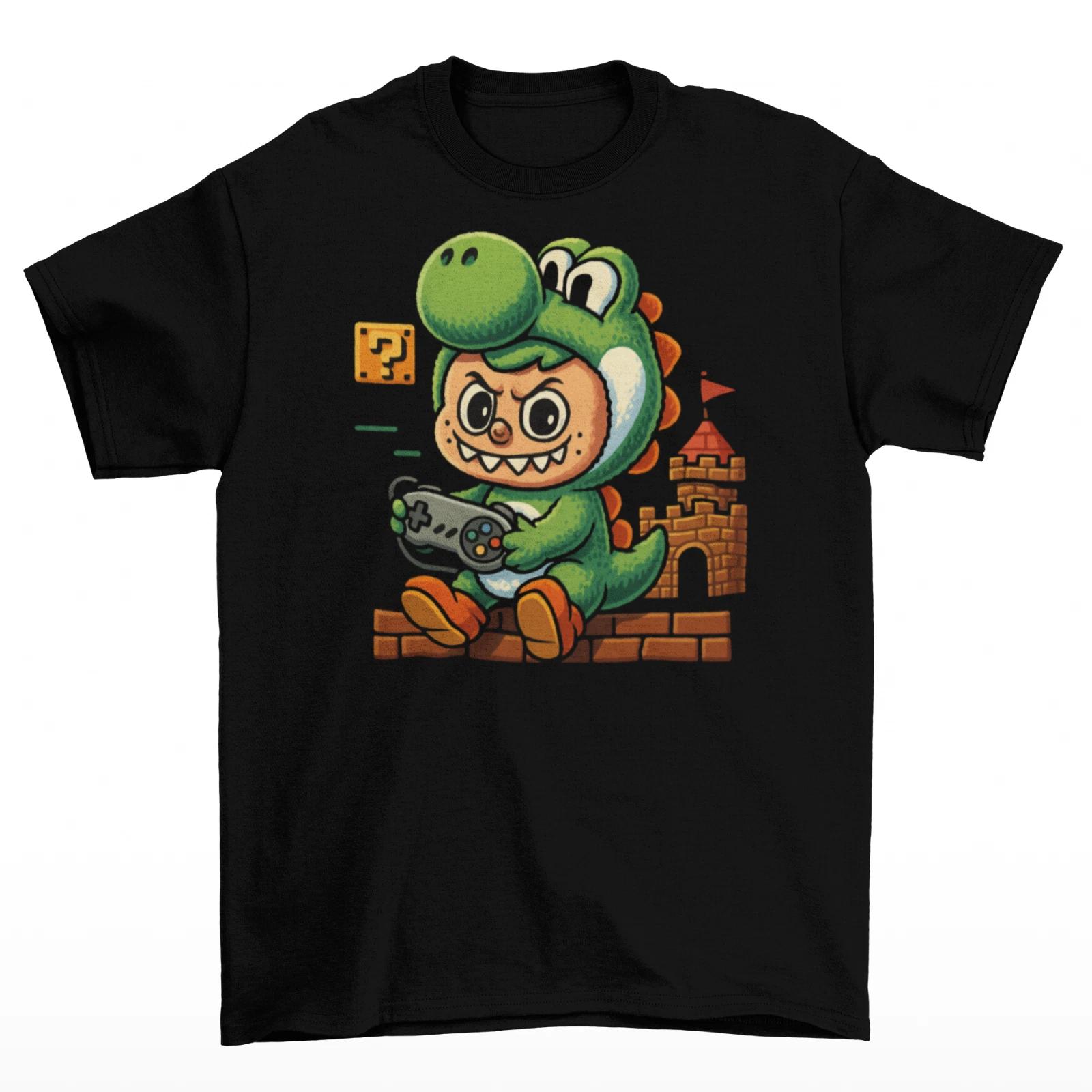 Футболка Yoshi Унисекс Взрослая Забавные Размеры Labubu Уродливые Видеоигры Марио Новая XS