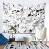 Bass Music Notes Tapestry Wall Hanging Aesthetic Home Decoration Tapestries for Dorm Room