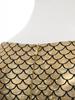 Men Sleeveless Fish Scales Print Bodysuit Sea King Sea God Halloween Cosplay Arm Sleeves Costume