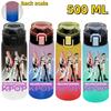 KPop Demon Hunters Sports Water Bottle Portable Leak Proof Plastic Cup Level Line Outdoor Fitness 500ML with for Kid Friendly Entertaining Fun Play