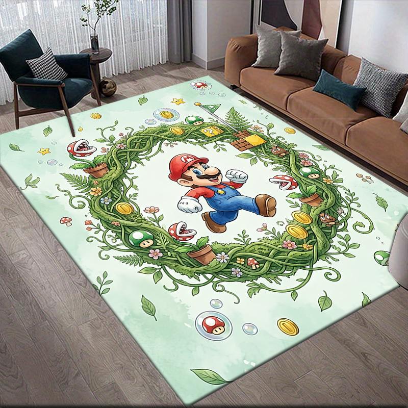 Mario Whimsical Area Rug, Mario Fan Soft Carpet, Great Gift.chl