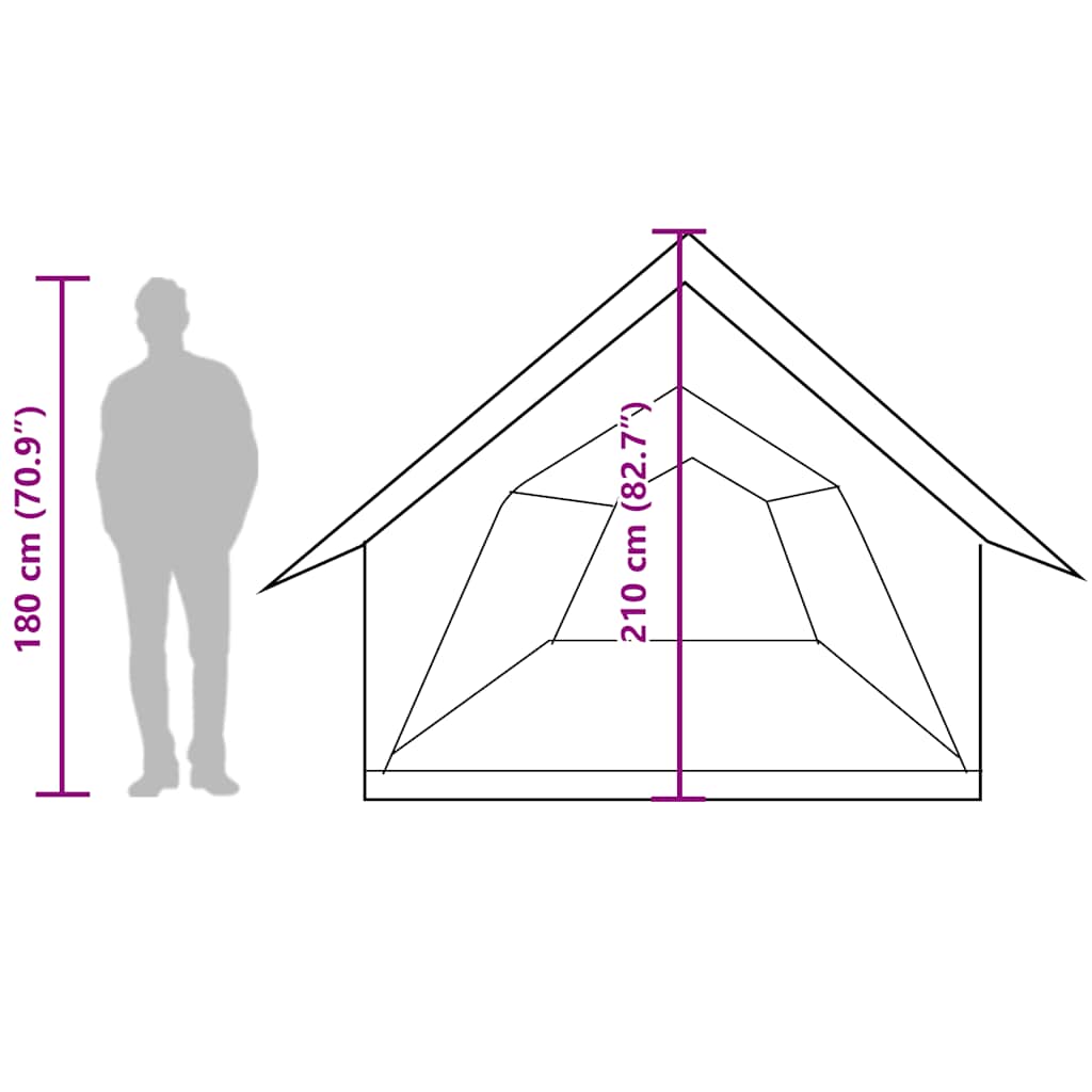 5 Person Camping Tent Grey and Orange Waterproof