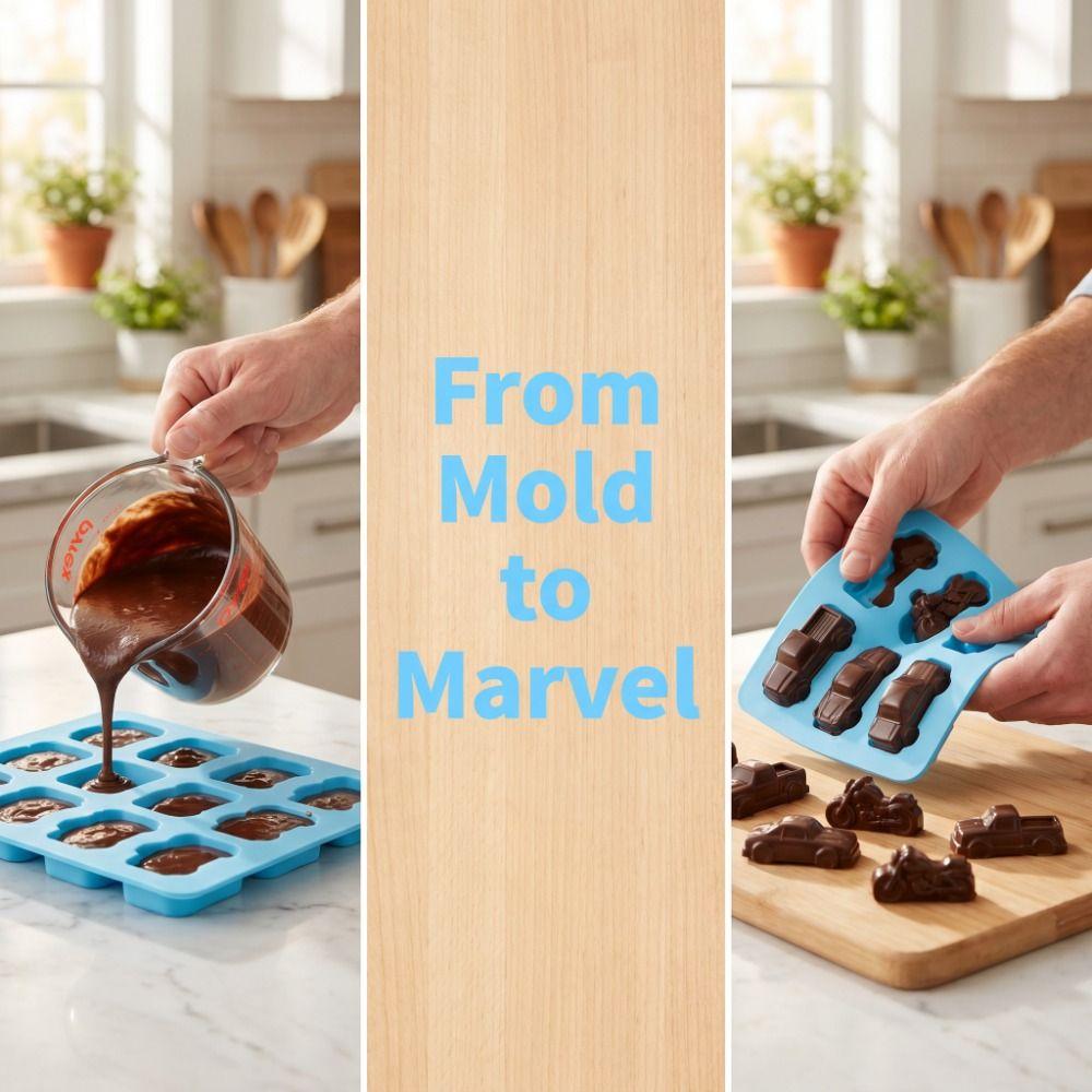 Food-Grade Silicone Silicone Car Mold Non-Stick Surface Baking Mold Cake Mold Pudding Making