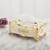 [Rose Pattern Tissue Box] Golden-plated Luxurious Tissue Box - Rose Pattern, European and American Style - Suitable for Multiple Rooms and Occasions