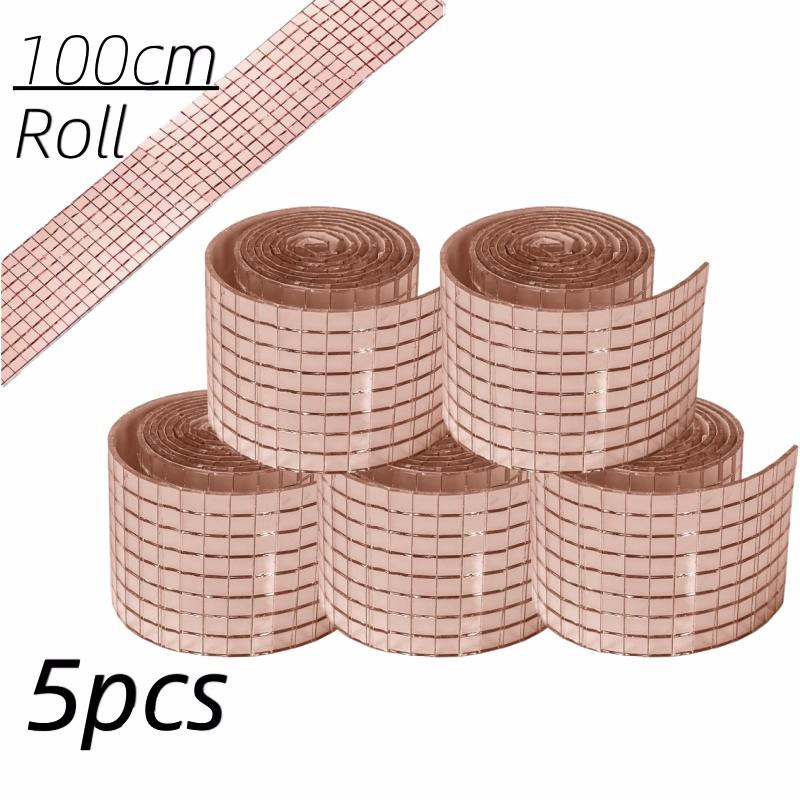 1/5 Rollen Spiegelmosaikfliesen Selbstklebend Glitzer-Bastelaufkleber Diskokugel Spiegelglas Aufkleber für DIY Partydeko Handgemachtes Set