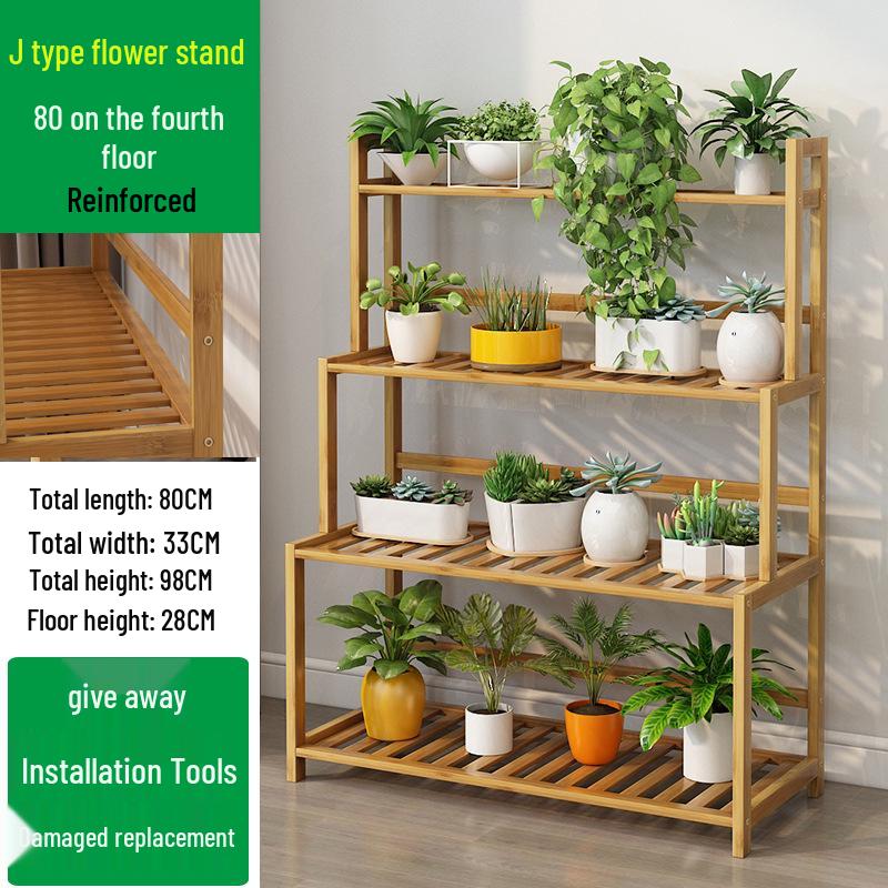 Bamboo Multi-Tier Indoor Plant Stand for Succulents and Flowers