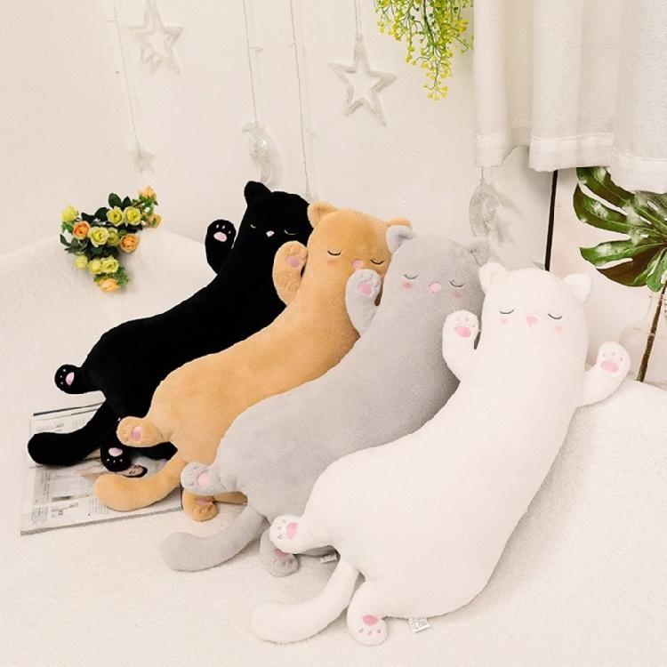 Lovely Cat Plushie Pillow Long Huggable Cute Stuffed Animal Toy for Children