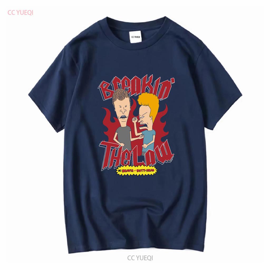 Beavis and Butthead Breaking The Law MTV TV T Shirt Vintage Washed Designer Clothes Graphic Stretched Stylish Casual Soft