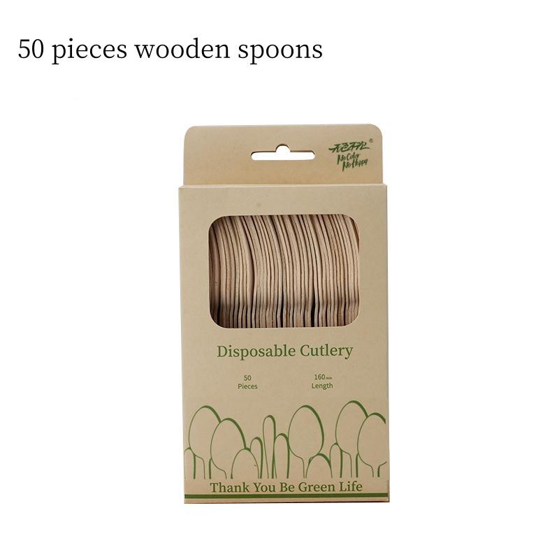 

Одноразовый набор деревянных столовых приборов Одноразовые вилки Ножи Ложки Биоразлагаемая компостируемая посуда Экологичные перерабатываемые столовые приборы