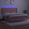 Maison Exclusive - Sommier à lattes de lit matelas et LED Rose 160x200 cm Velours