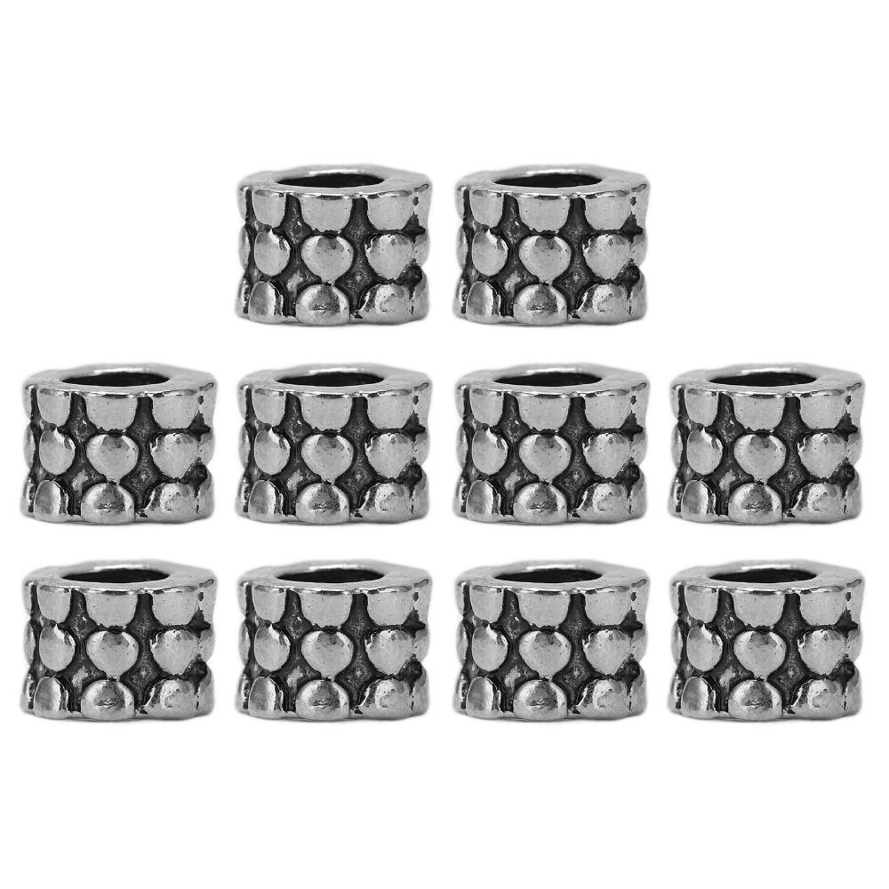 

10 Pcs Silver Paracord Lanyard Beads Alloy Decorative Lanyard Beads Paracord Knife Lanyard Outdoor
