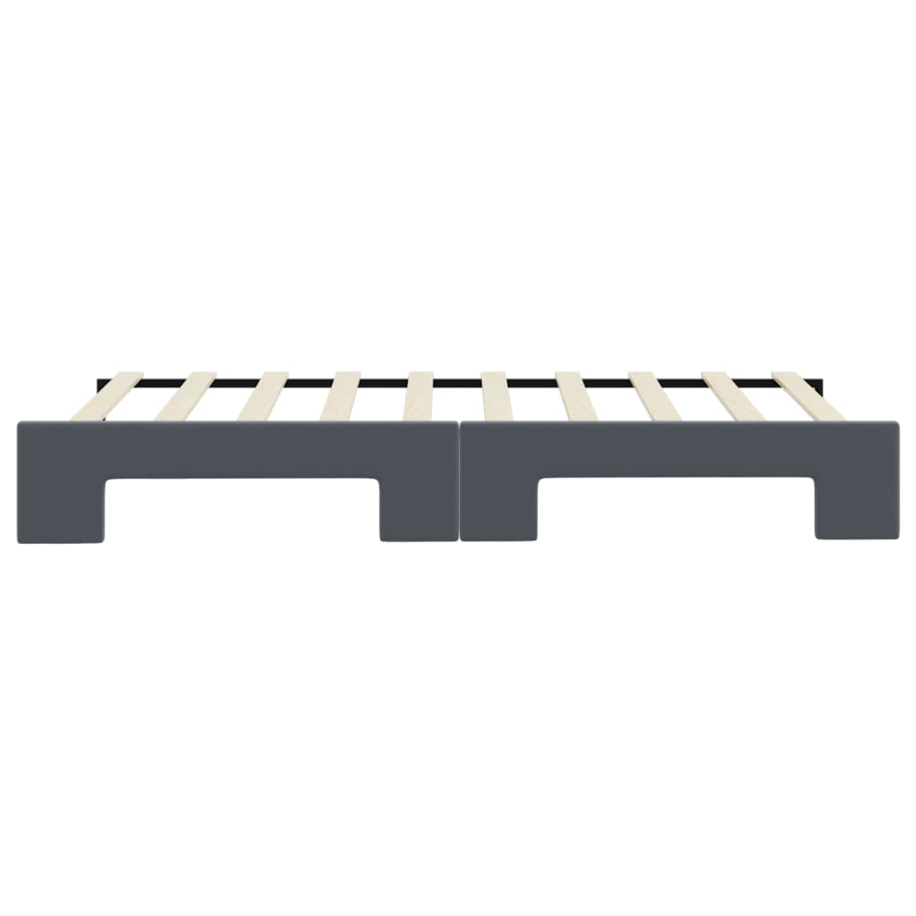 Extendable Daybed Dark Gray 90 x 190 cm Velvet