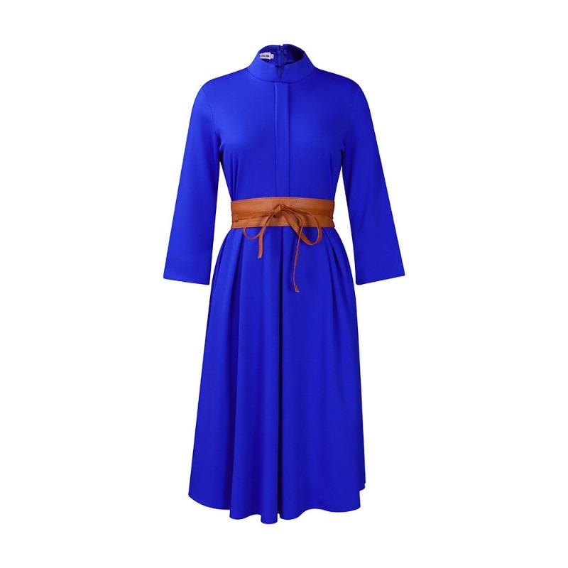 Autumn and Winter New Solid Color Temperament Elegant Fashion Tongle Large Size Dress